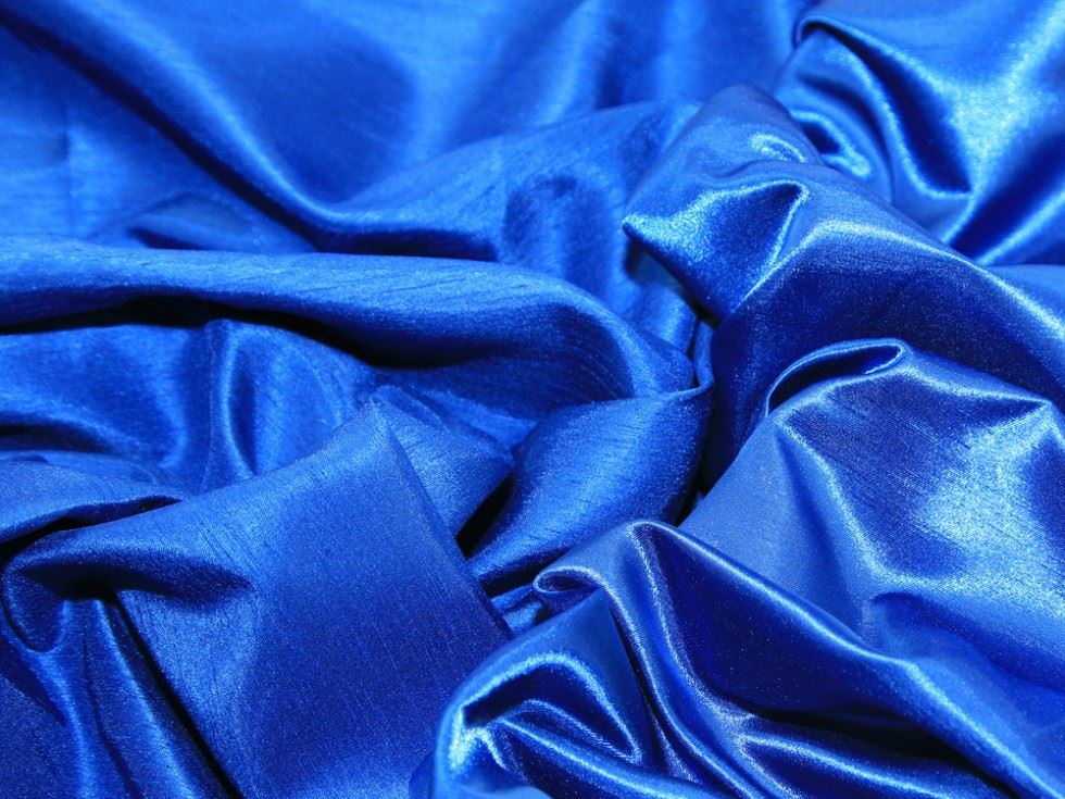 Royal Blue Deadstock Satin Back Dupion Fabric