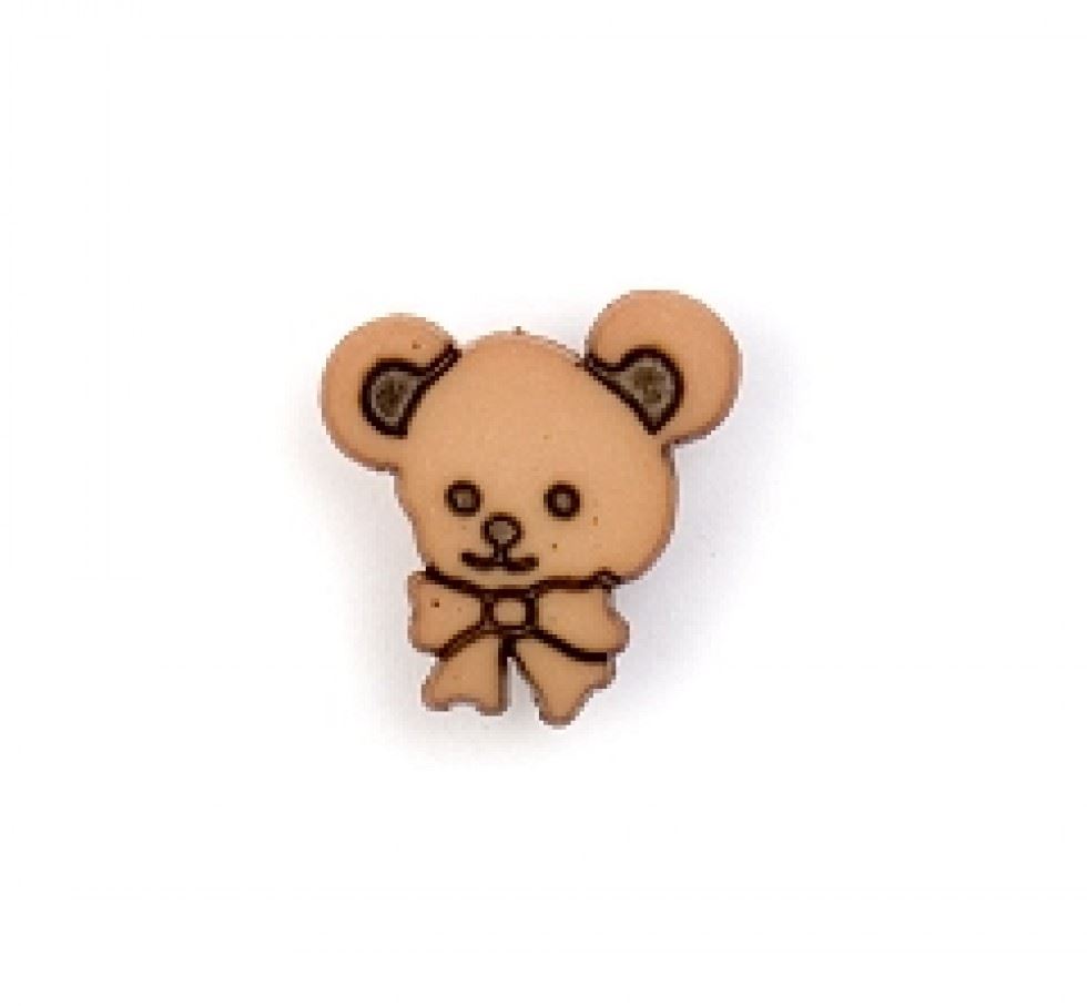 Crendon Teddy Face With Bow Buttons (Value Pack) Brown
 