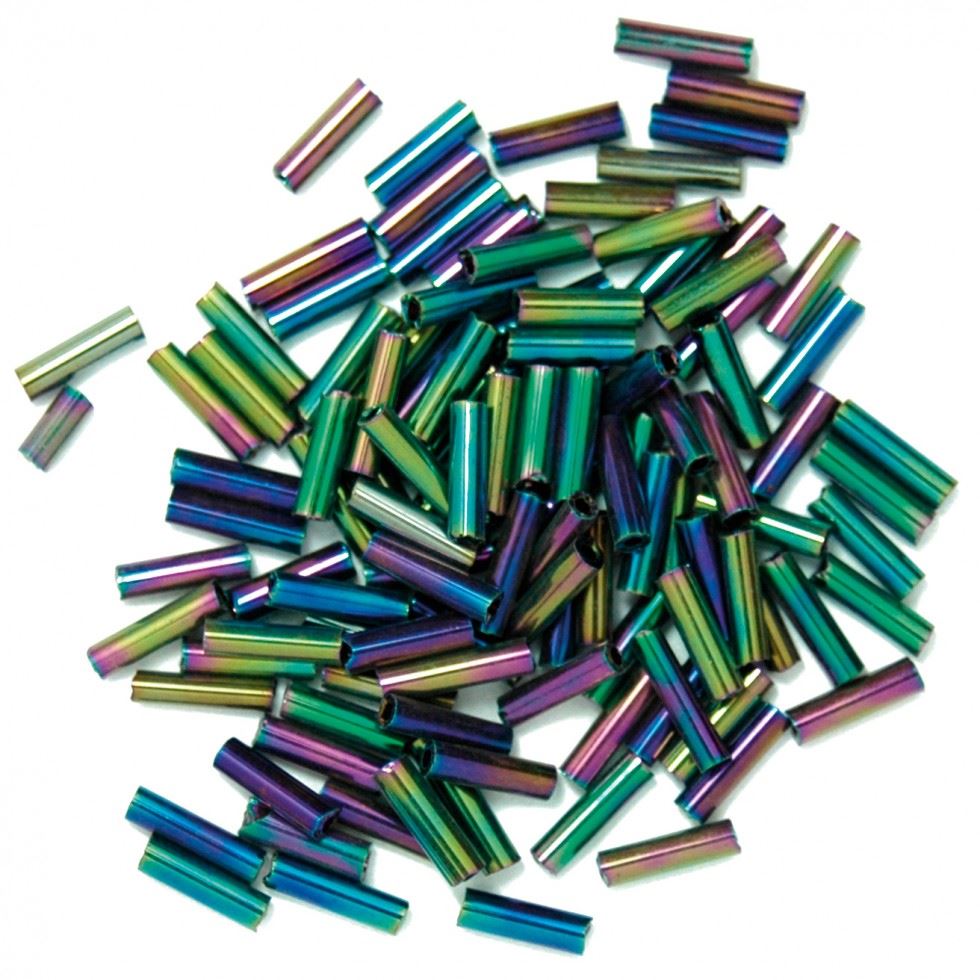 Craft Factory Rainbow Glass Bugle Beads
