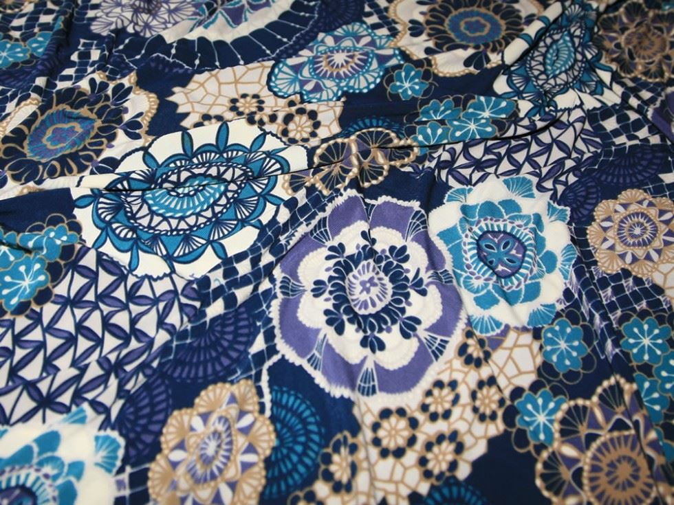 Deadstock ITY Silky Stretch Knit Fabric Blue & Purple
 