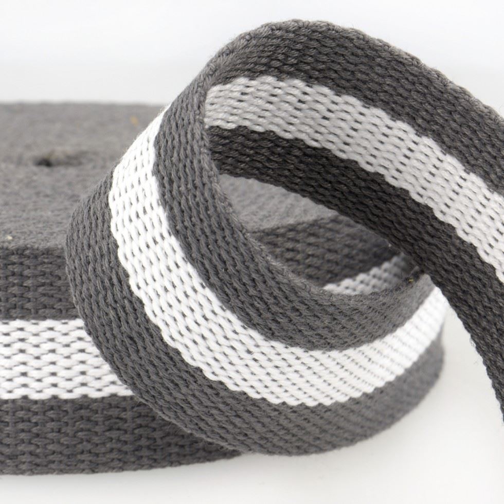 Stephanoise Two Tone Strap Webbing Grey White