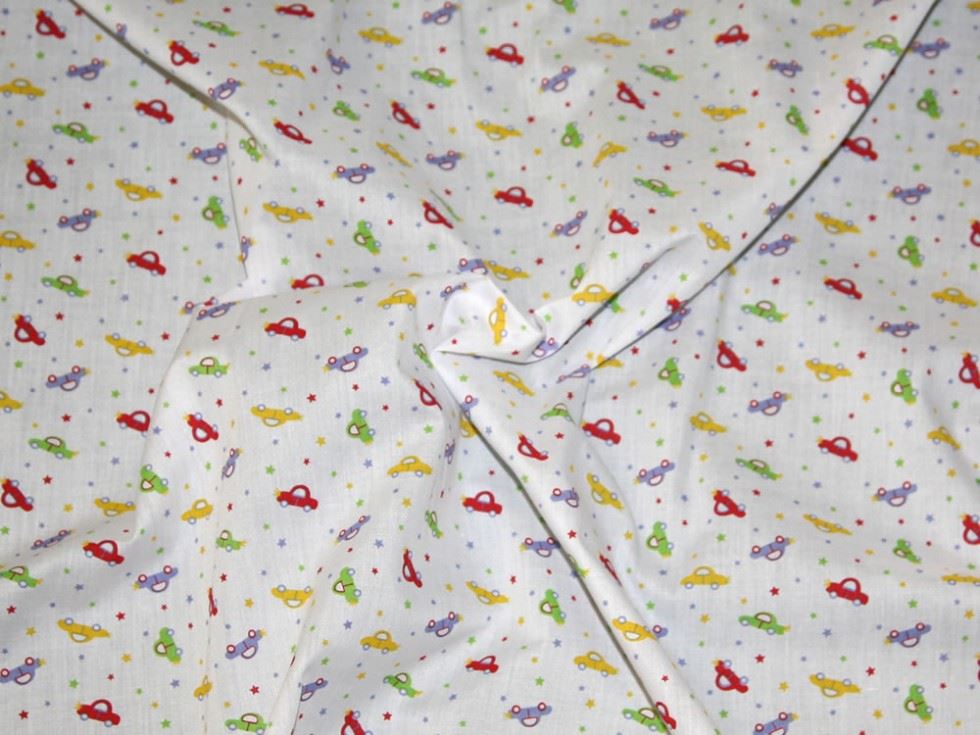Red Printed Polycotton Fabric