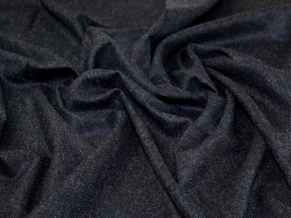 100% Wool Coating Fabric Navy Blue