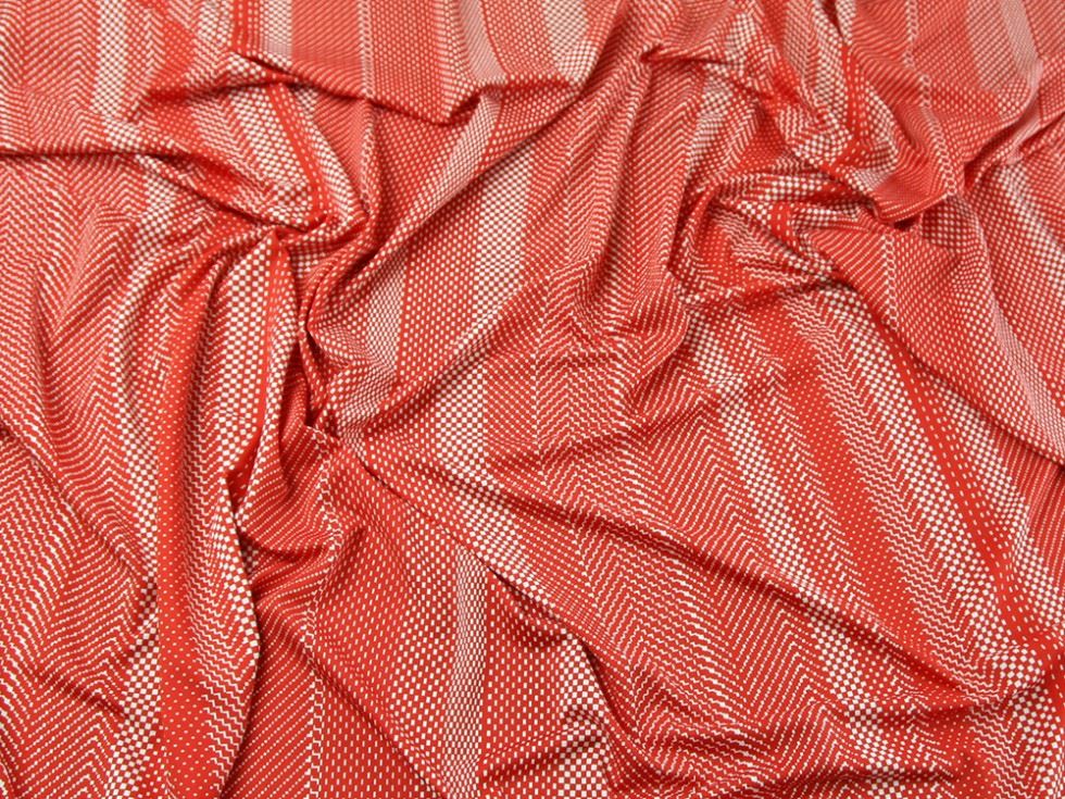 John Kaldor Portia ITY Silky Stretch Knit Fabric Red & Cream
 