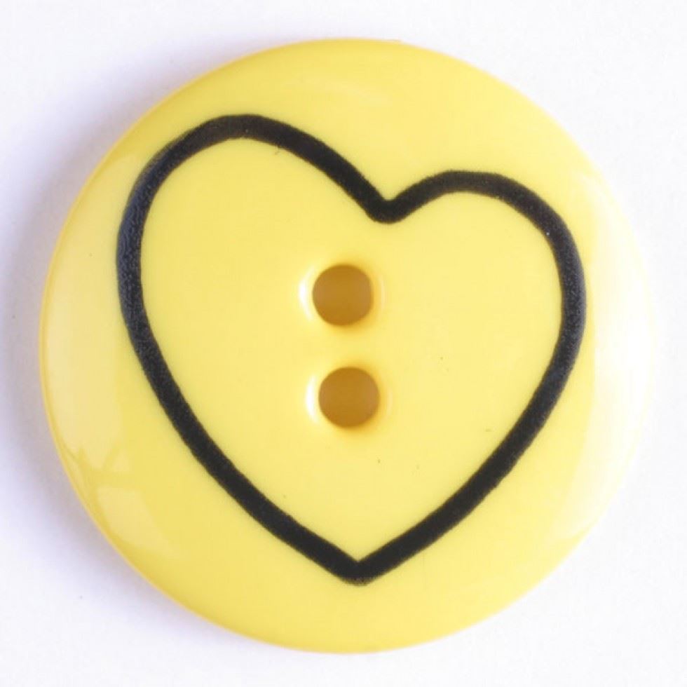 Dill Yellow Round Heart Buttons (Value Pack)