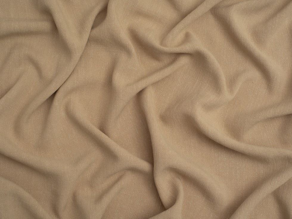 Minerva Core Range Textured Viscose Linen Noil Fabric Light Brown