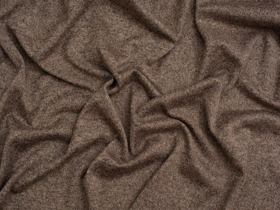 Minerva Core Range Camel Melange Sweater Knit Stretch Fabric