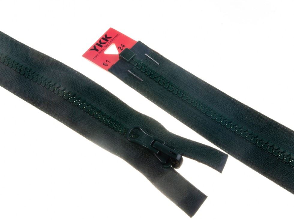 YKK Vislon Flip Over Chunky Open End Zips Forest Green
