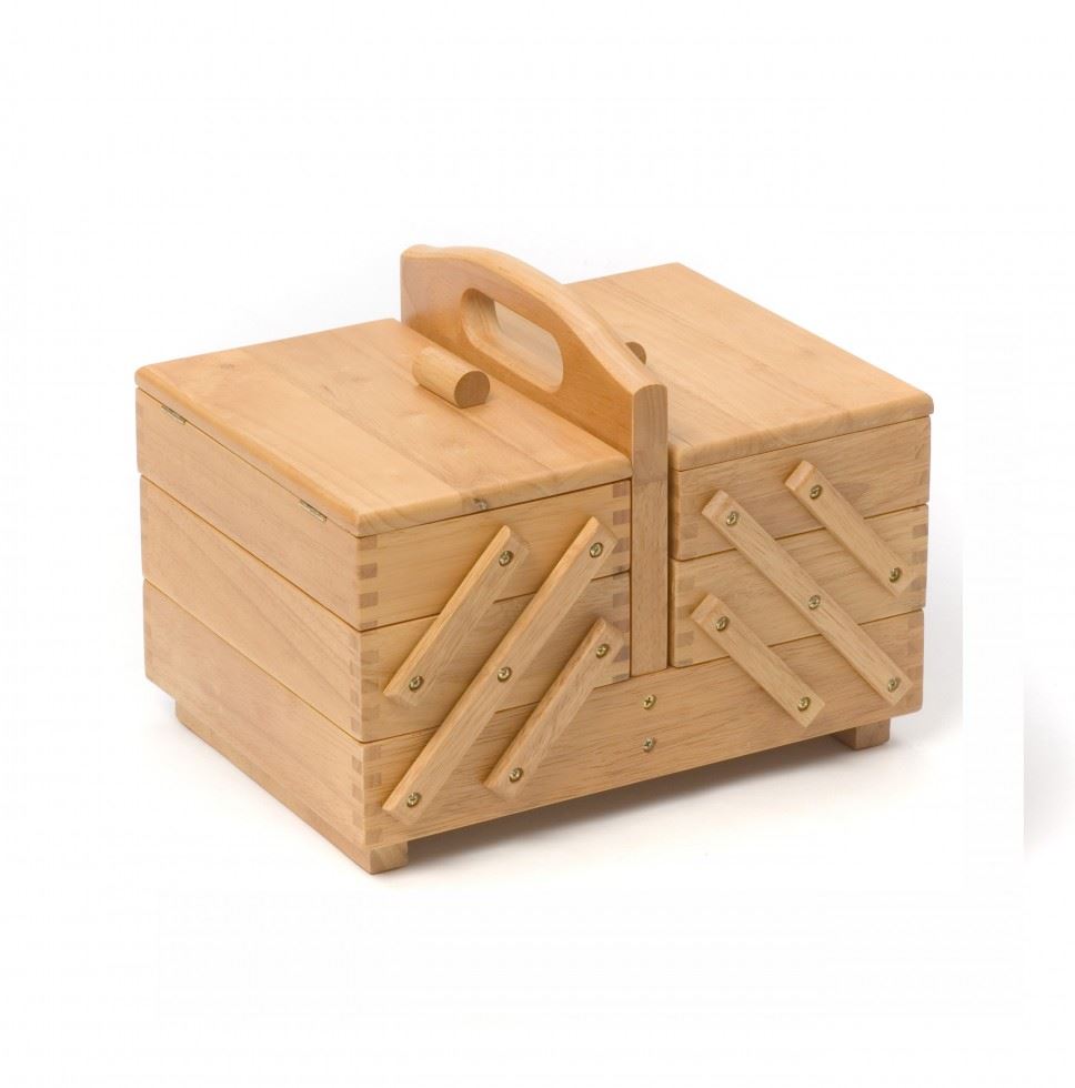 Hobby And Gift Light Wood Wood Medium Sewing Craft Box
