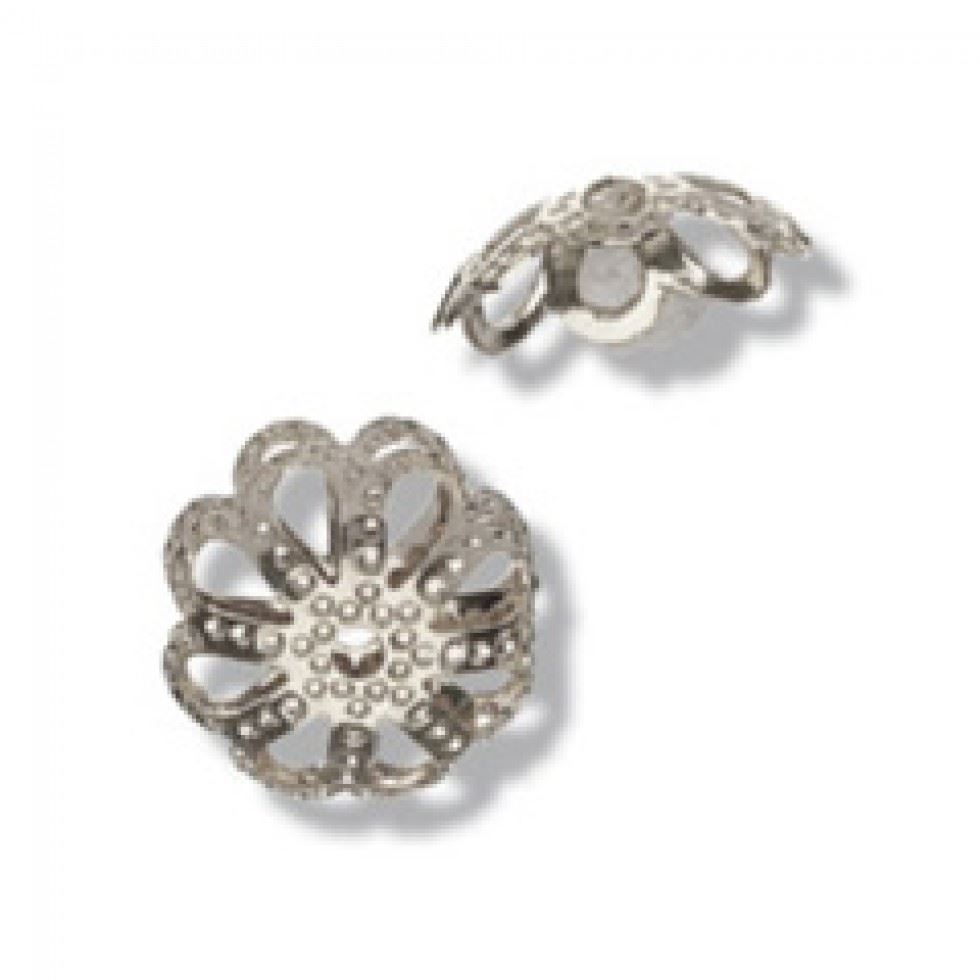 Trimits Silver Filigree Cap Findings (Value Pack Of 5)
