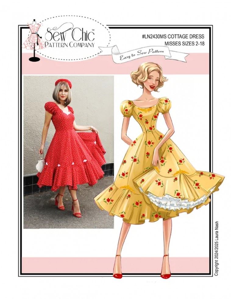 Sew Chic Paper Sewing Pattern Cottage Dress
 