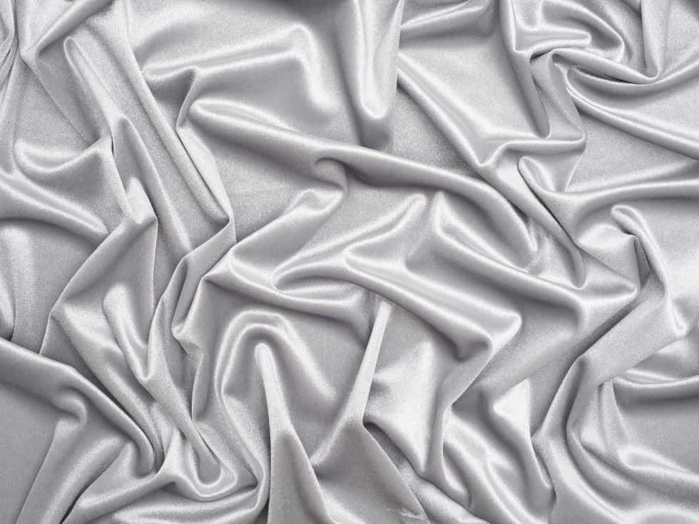 Glossy Panne Velvet Stretch Knit Fabric Silver
 