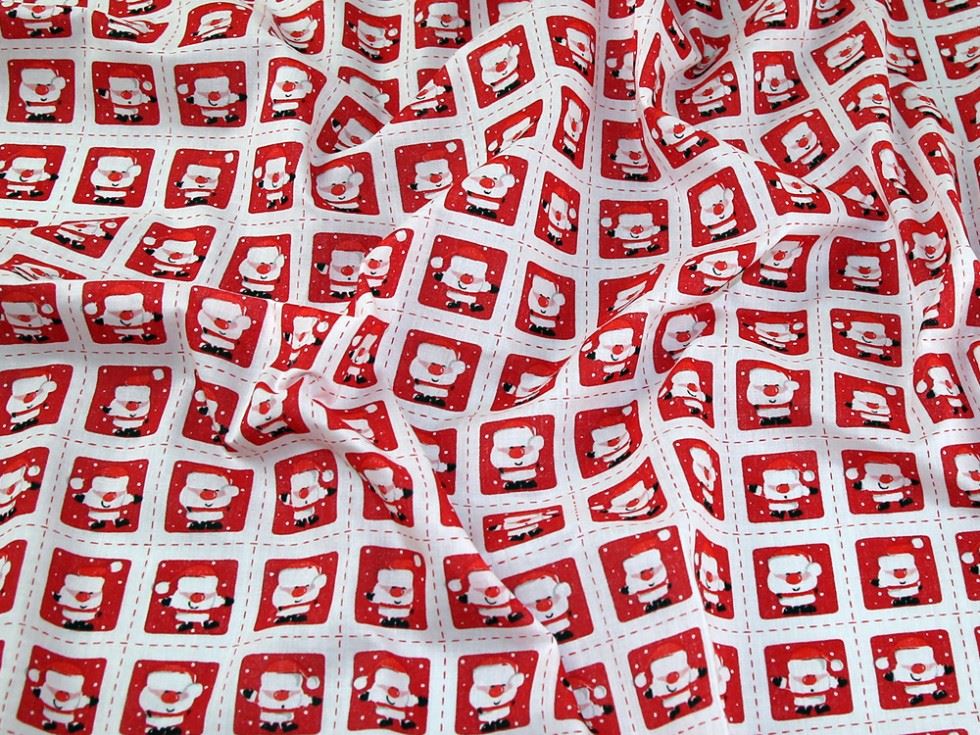 White Printed Polycotton Fabric
