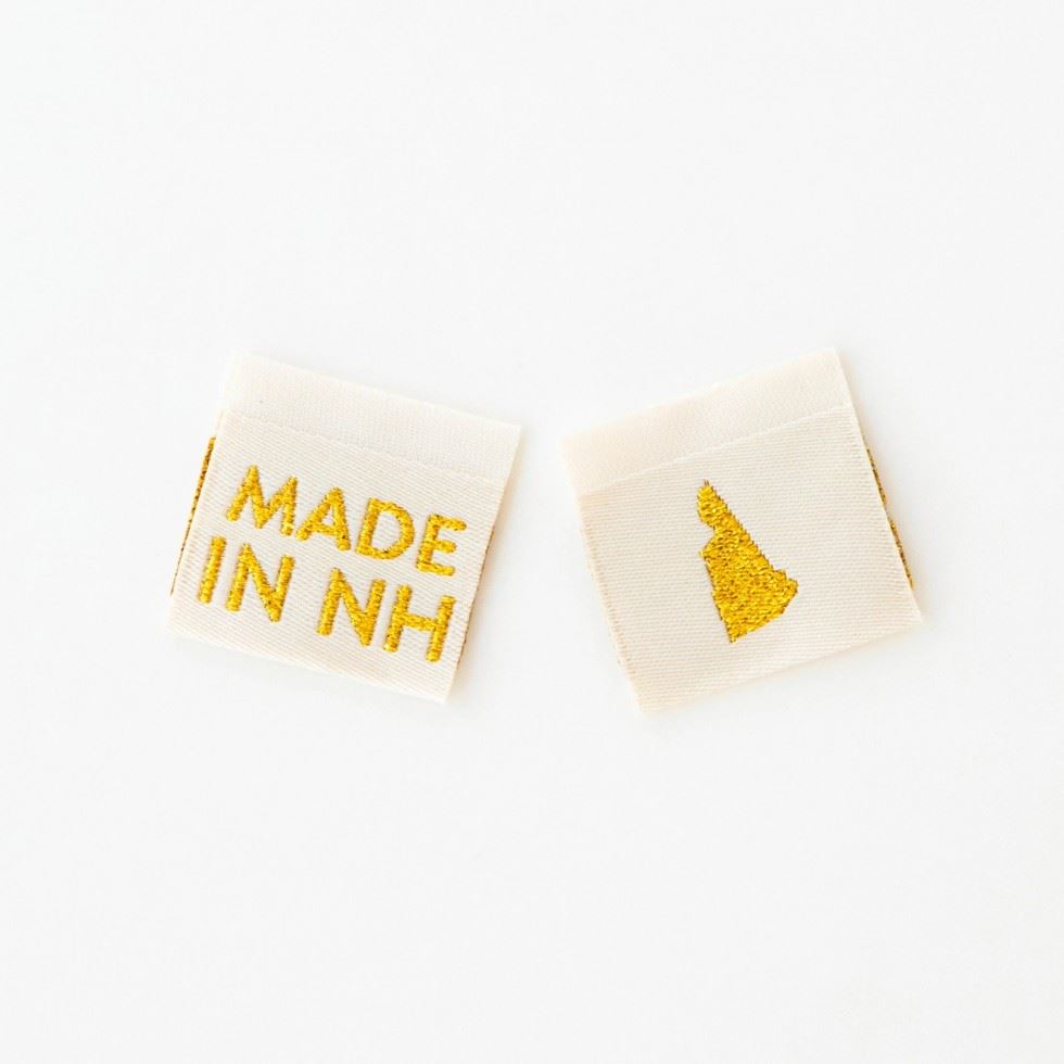 Sarah Hearts Made In My State Gold Woven Labels New Hampshire
 