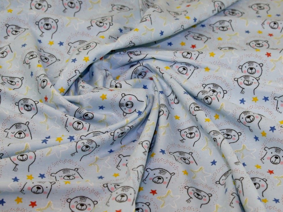 John Louden Blue Brushed Cotton Flannel Fabric