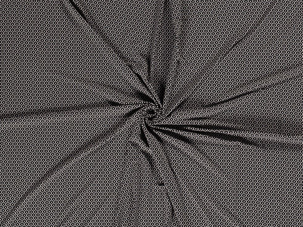 Viscose Jersey Stretch Knit Fabric Black & White
 