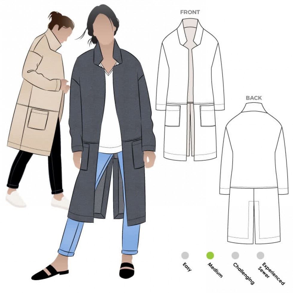 Style Arc Paper Sewing Pattern Parker Coat