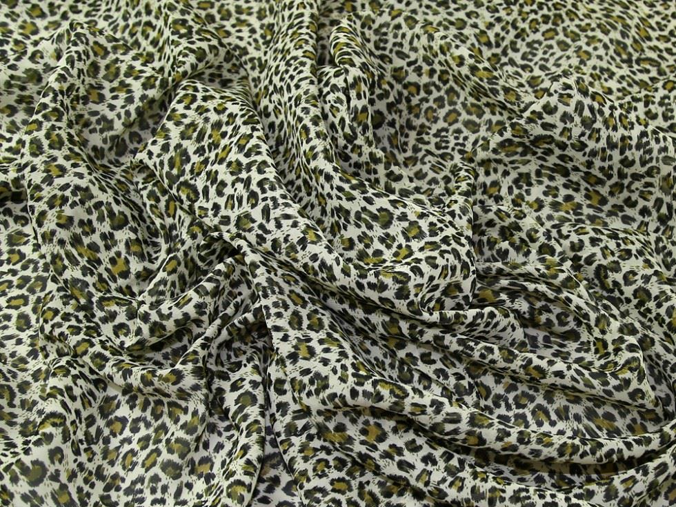 Olive Green Deadstock Sheer Chiffon Fabric