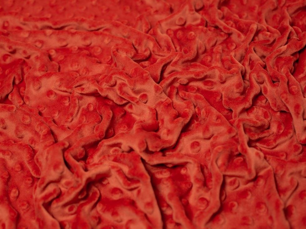 Minerva Core Range Rust Heavy Embossed Dimple Plush Fleece Fabric