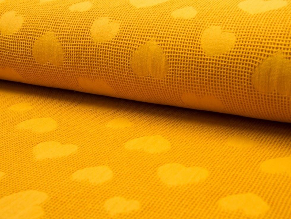 Ochre Deadstock Jacquard Cotton Waffle Fabric