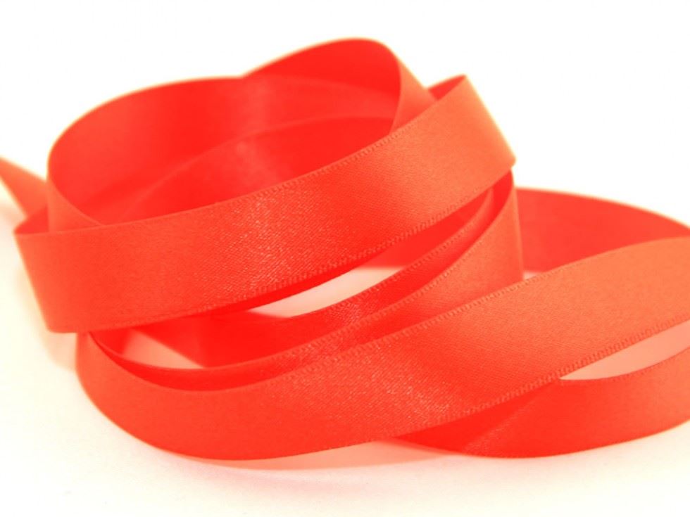 Berisfords Double Faced Satin Ribbon 6844 Fluorescent Orange
 
