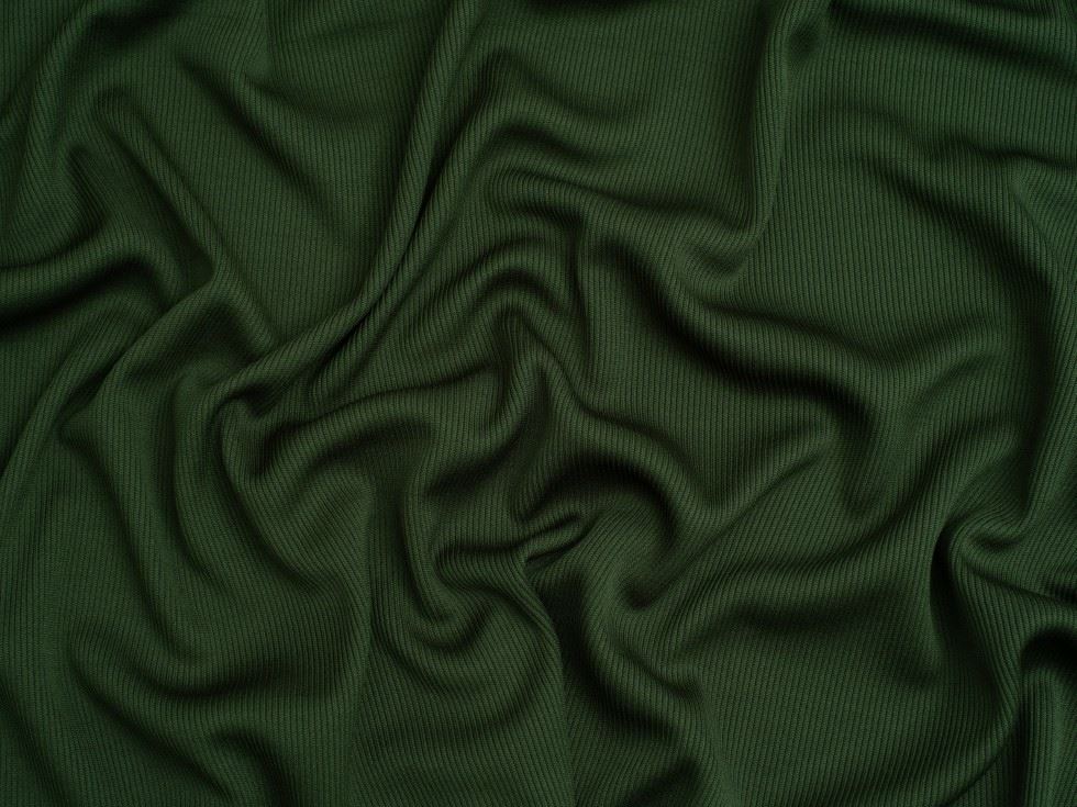Minerva Core Range 2x2 Polyester Rib Stretch Knit Fabric Bottle Green