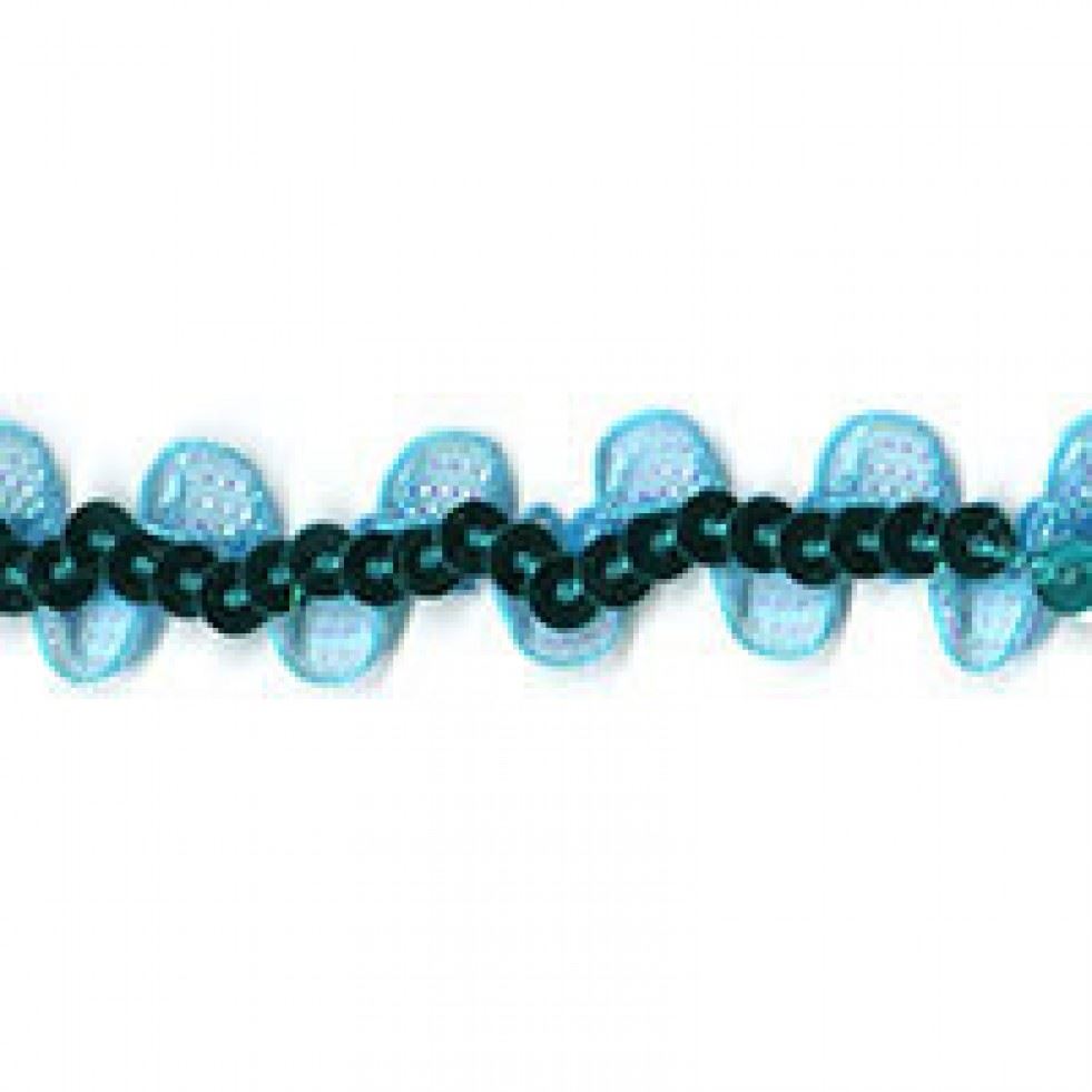 Essential Trimmings Sea Green Organza Sequin Trim