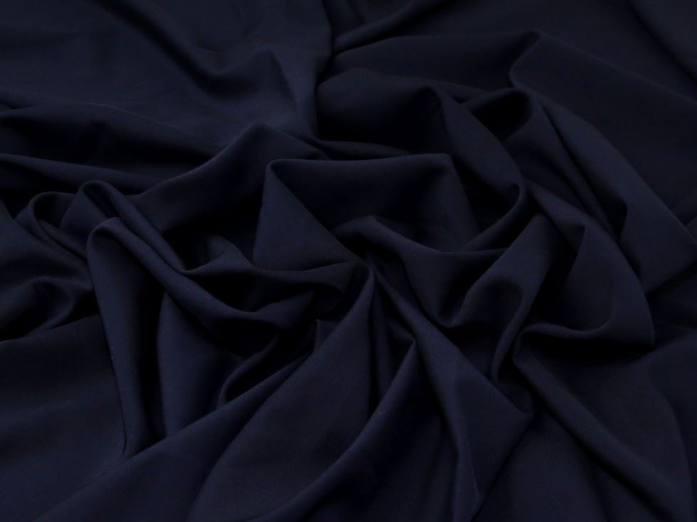 Navy Deadstock Stretch Woven Polyester Suiting Fabric