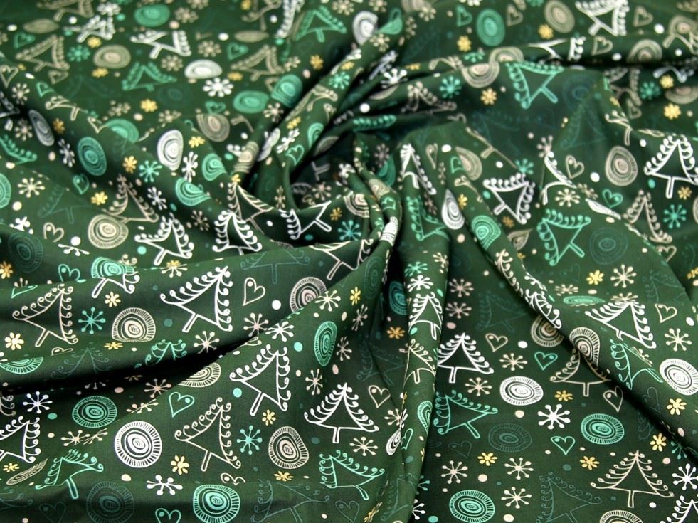 Deadstock Metallic 100% Cotton Fabric Bottle Green
 