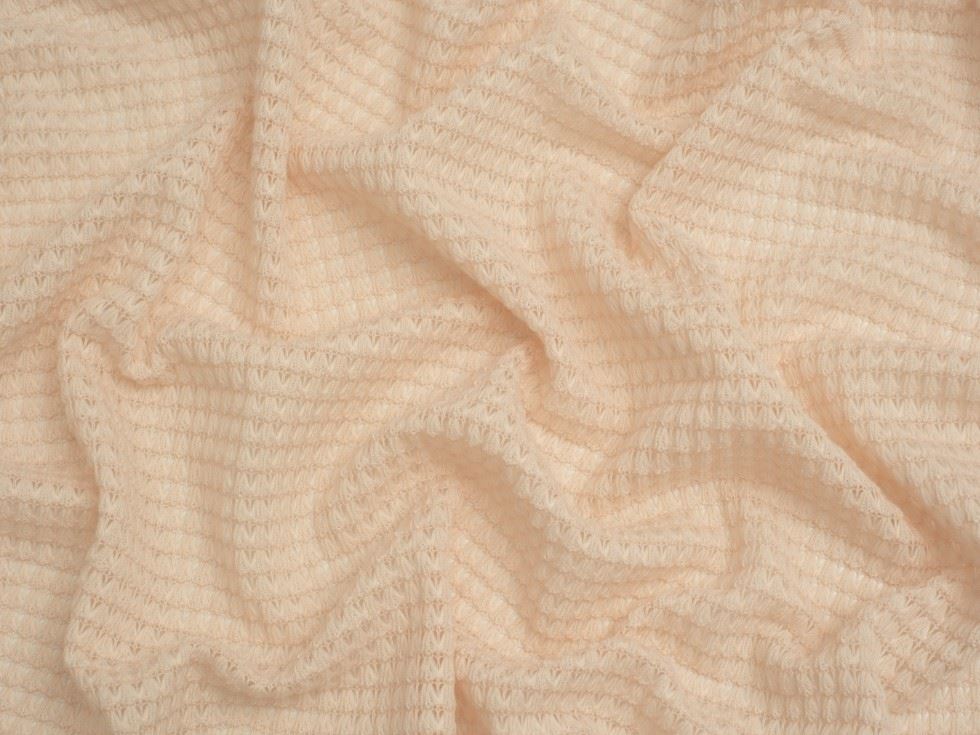 Minerva Core Range Crochet Lace Stretch Sweater Knit Fabric Blush
 