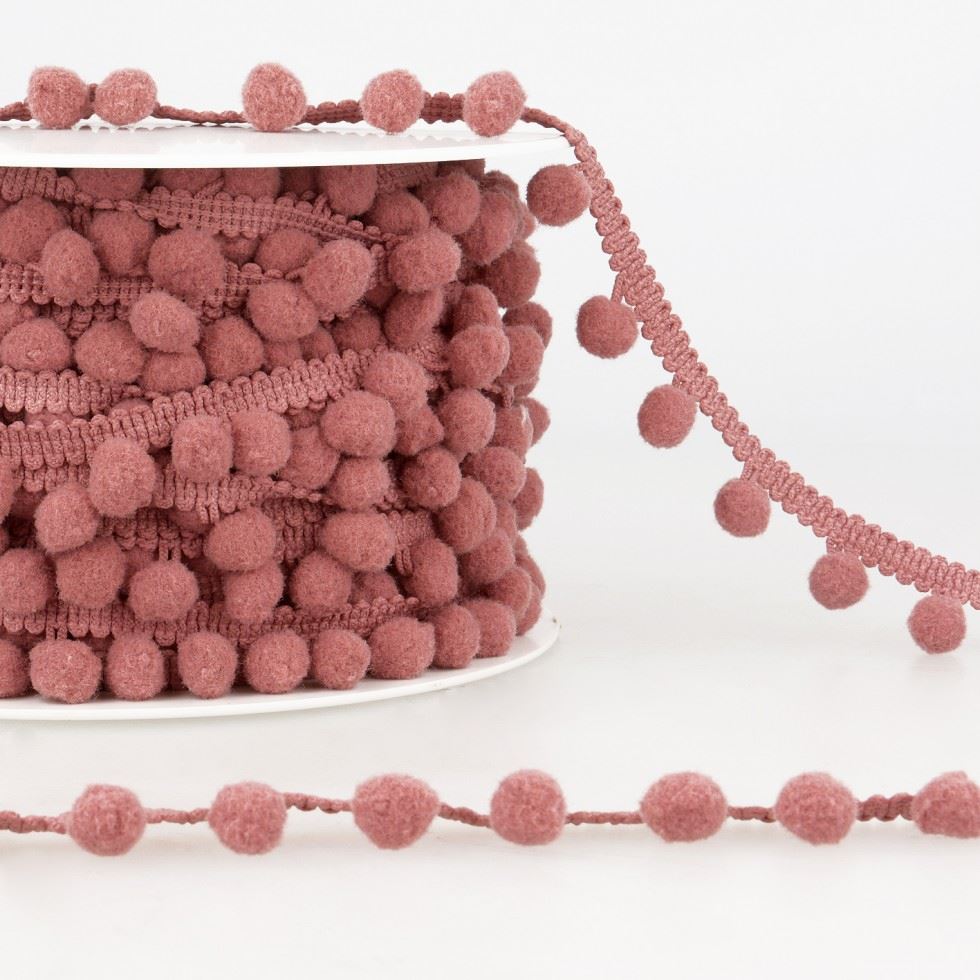 Stephanoise Pom Pom Trim Rose Pink