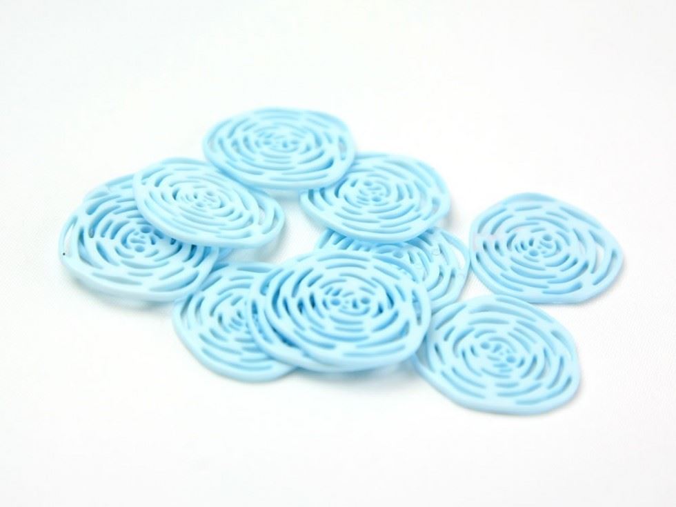 Dill Pale Blue Delicate Rose Buttons (Value Pack)