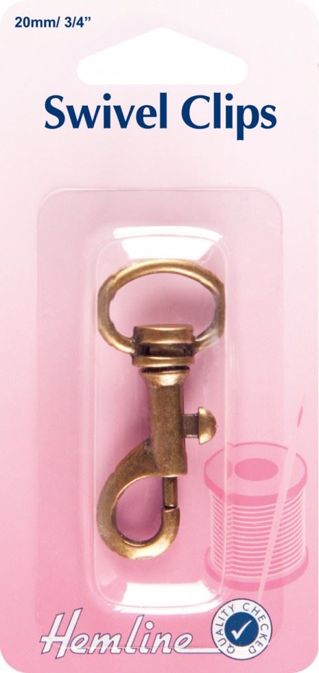 Hemline Bronze Swivel Clip Fasteners