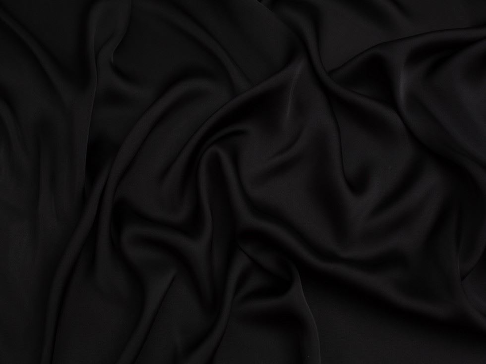 Minerva Core Range Black Charmeuse Silky Satin Fabric