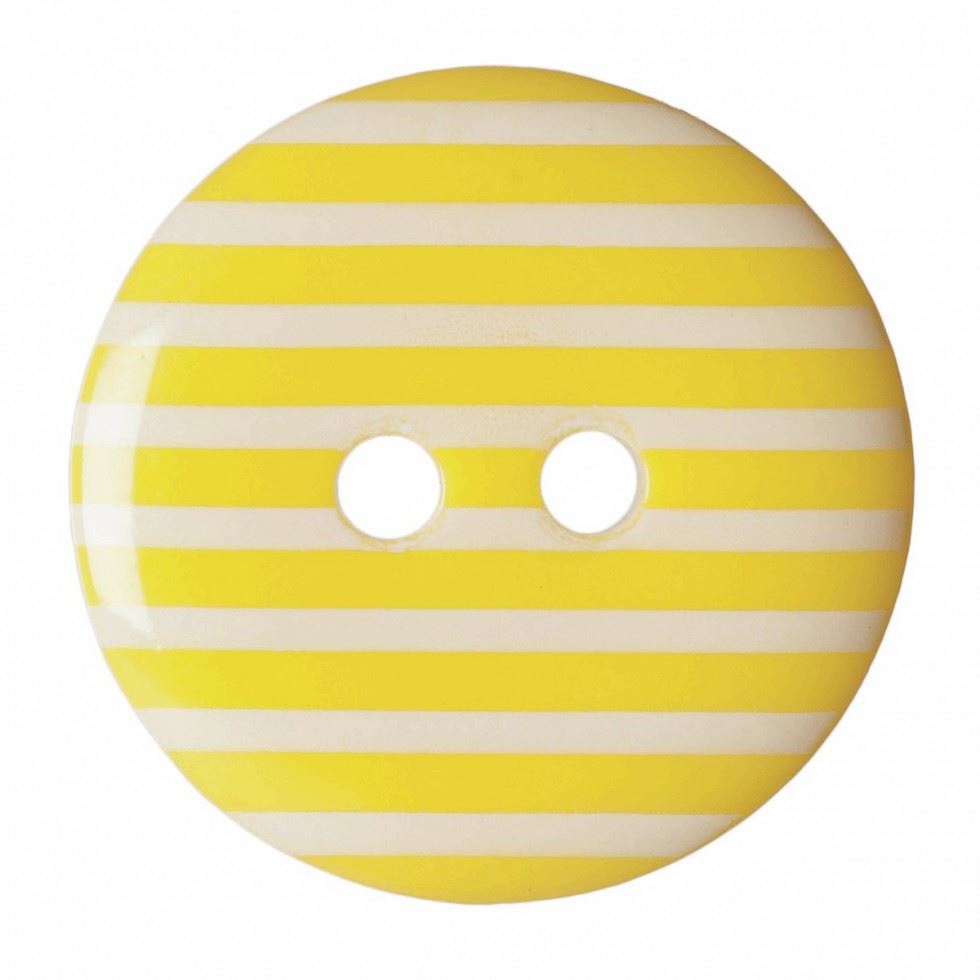 Hemline Yellow Round Stripe Buttons