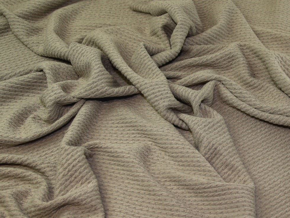 Stone Deadstock Rope Sweater Knit Stretch Fabric