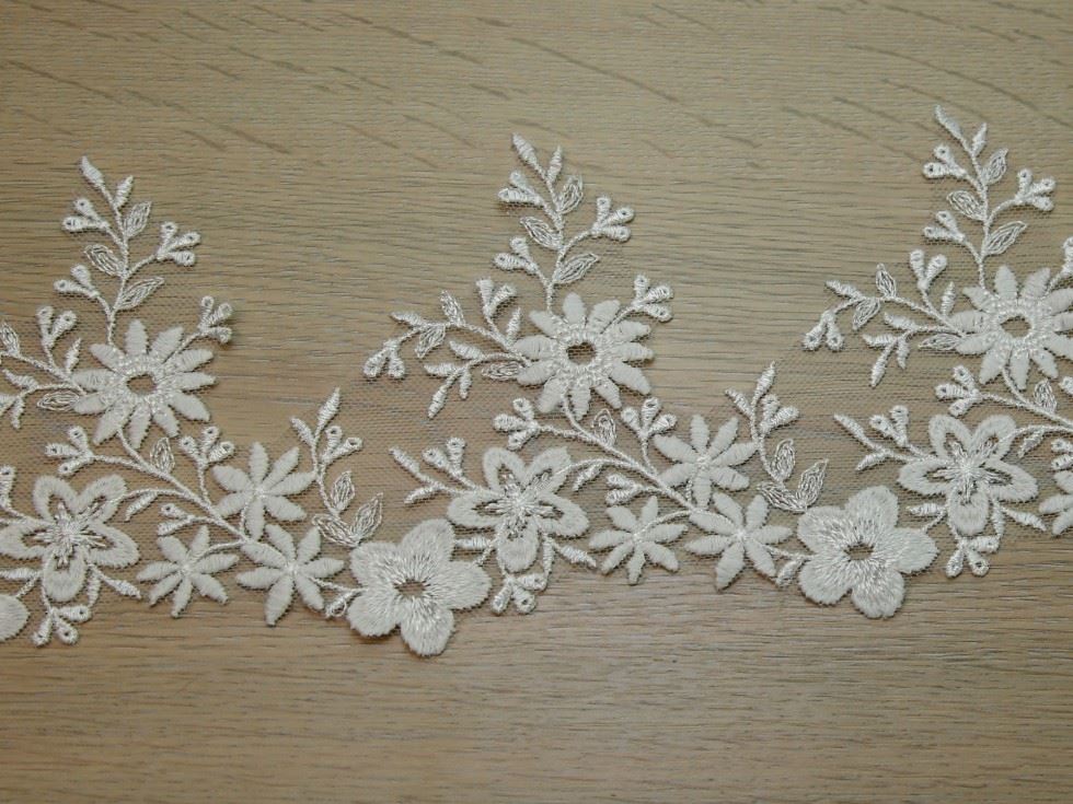 Ivory Embroidered Lace Trim