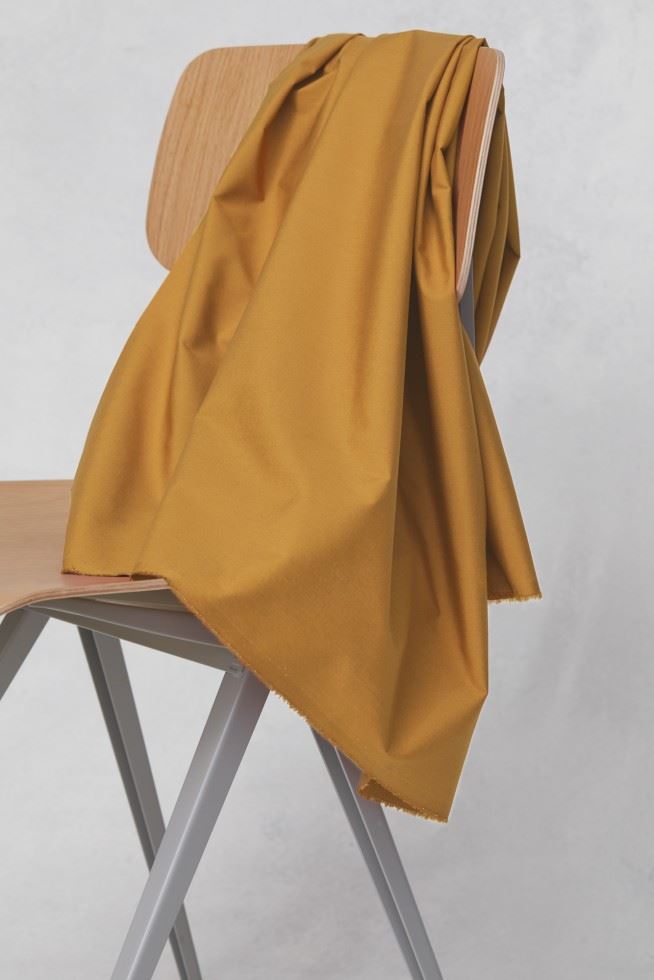 Mind The Maker Dry Mustard Organic Papertouch 100% Cotton Poplin Fabric
