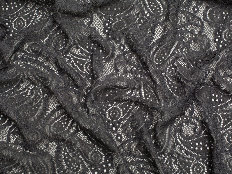 Stretch Corded Lace Fabric Taupe