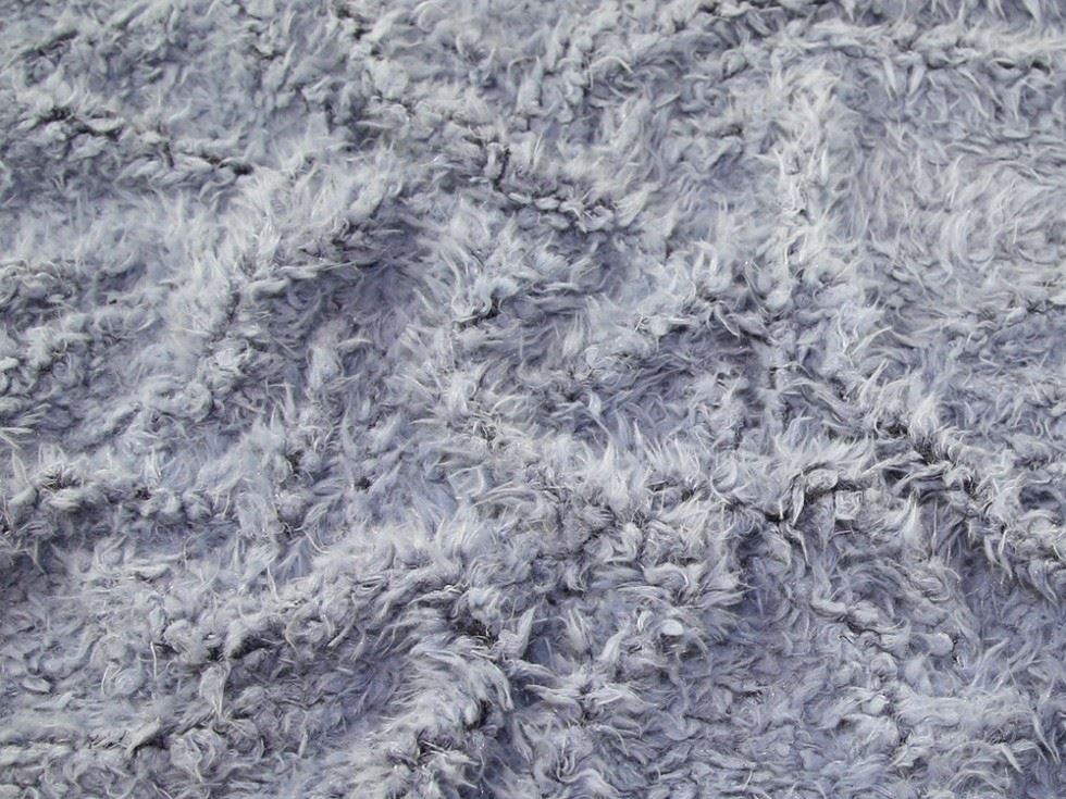 Blue Deadstock Plush Faux Fur Fabric