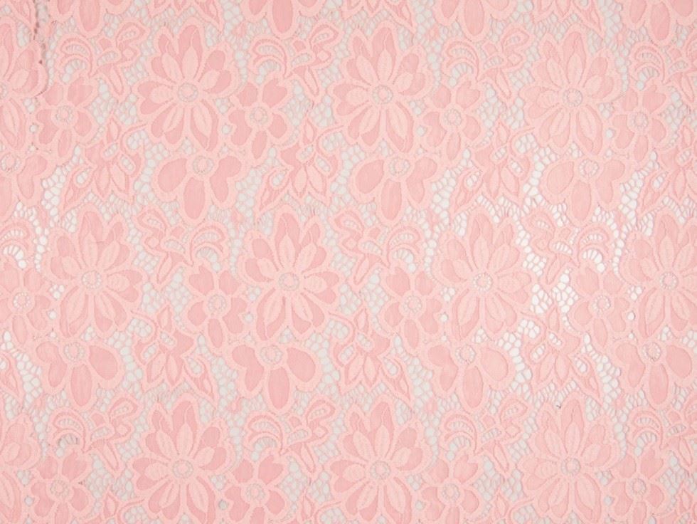 Salmon Deadstock Stretch Lace Fabric