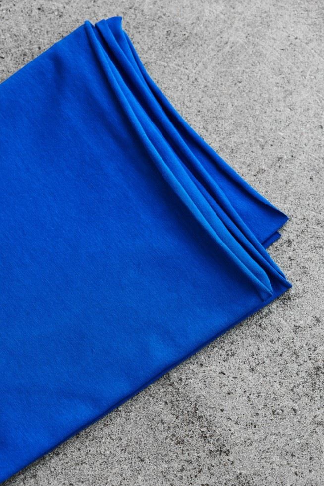 Mind The Maker Intense Blue Cotton Single Jersey Stretch Knit Fabric