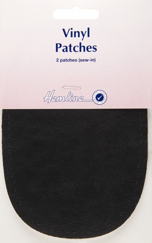 Hemline Black Vinyl Patches