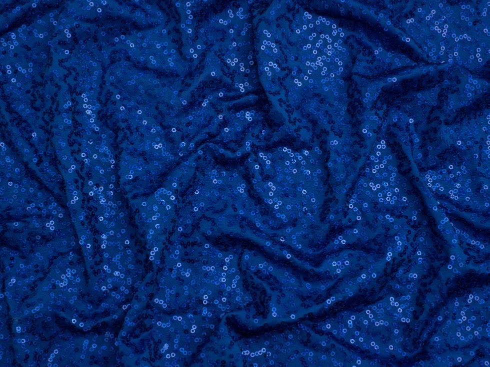 Minerva Core Range Royal Blue Hologram Sequin Mesh Fabric