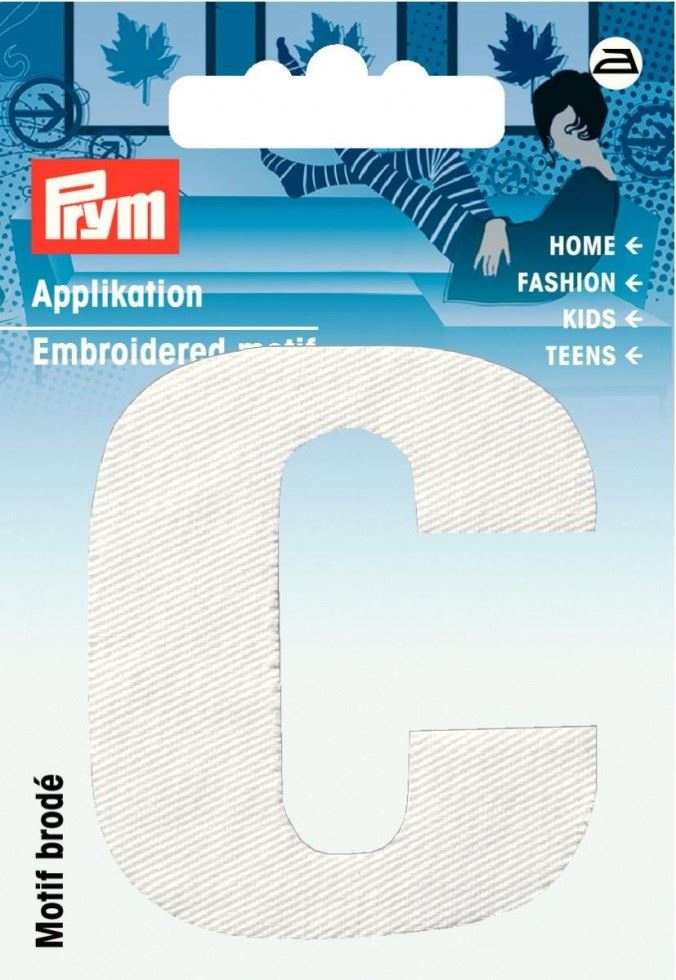 Prym Letter C - White Alphabet Letter Patch Motif