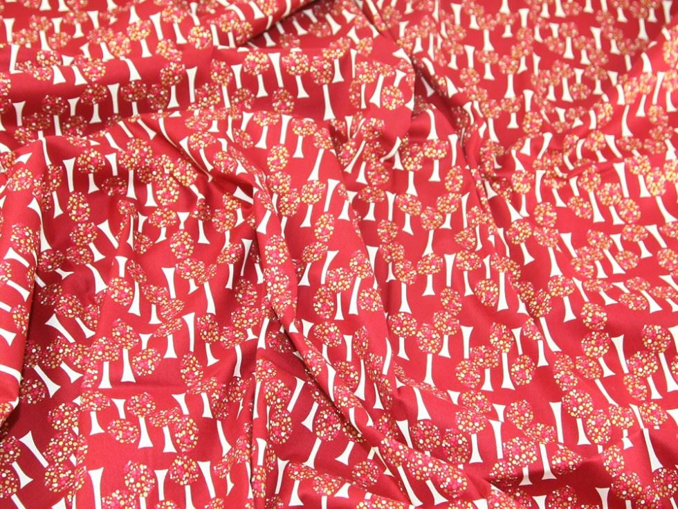 100% Cotton Poplin Fabric Dark Red