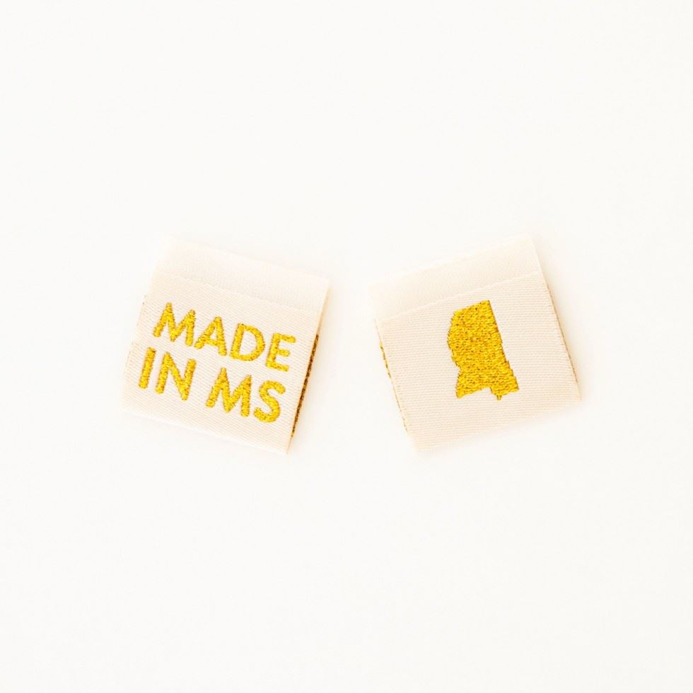 Sarah Hearts Made In My State Gold Woven Labels Mississippi
 