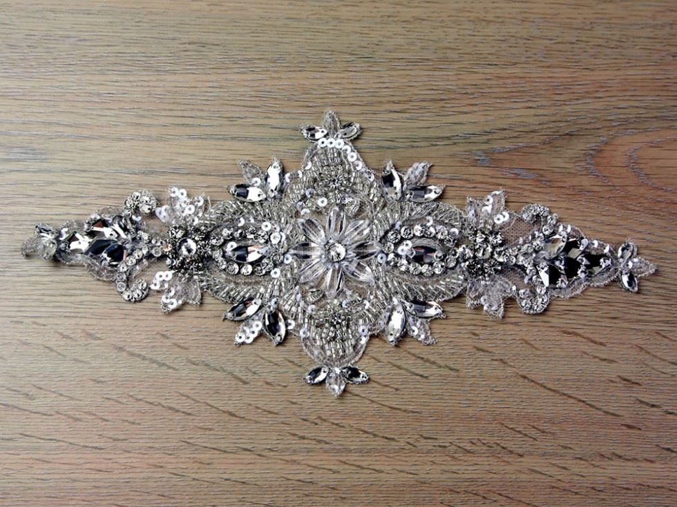Diamante Crystal Appliques Silver