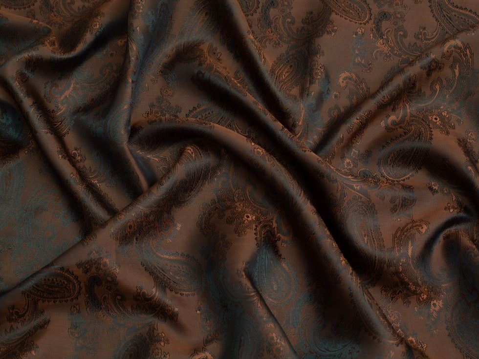 Minerva Core Range Woven Jacquard Lining Fabric Copper
 