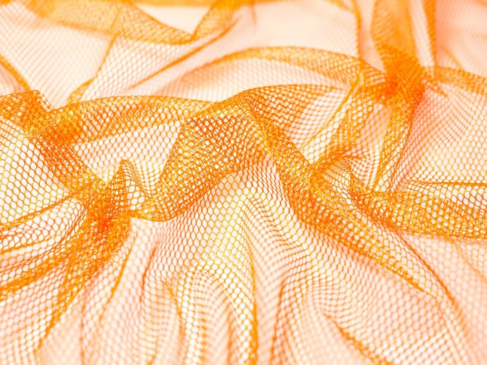 By Annie Pre Cut Piece Stretch Mesh Fabric Pumpkin Orange
 